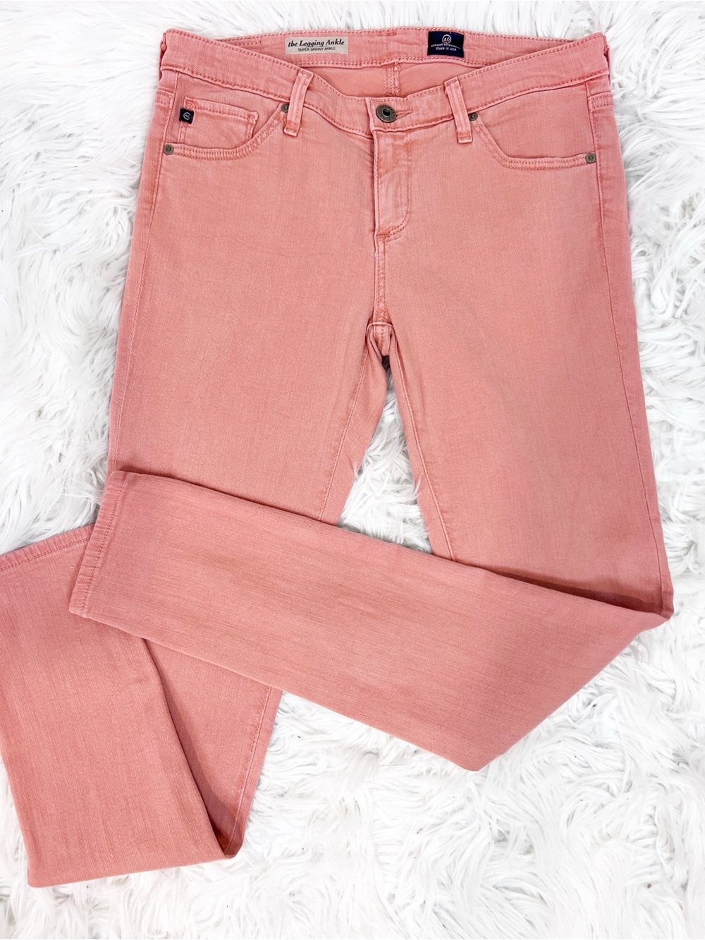 AG ADRIANO GOLDSCHMIED ORANGE THE LEGGING ANKLE SKINNY PANTS WOMENS SZ 28R